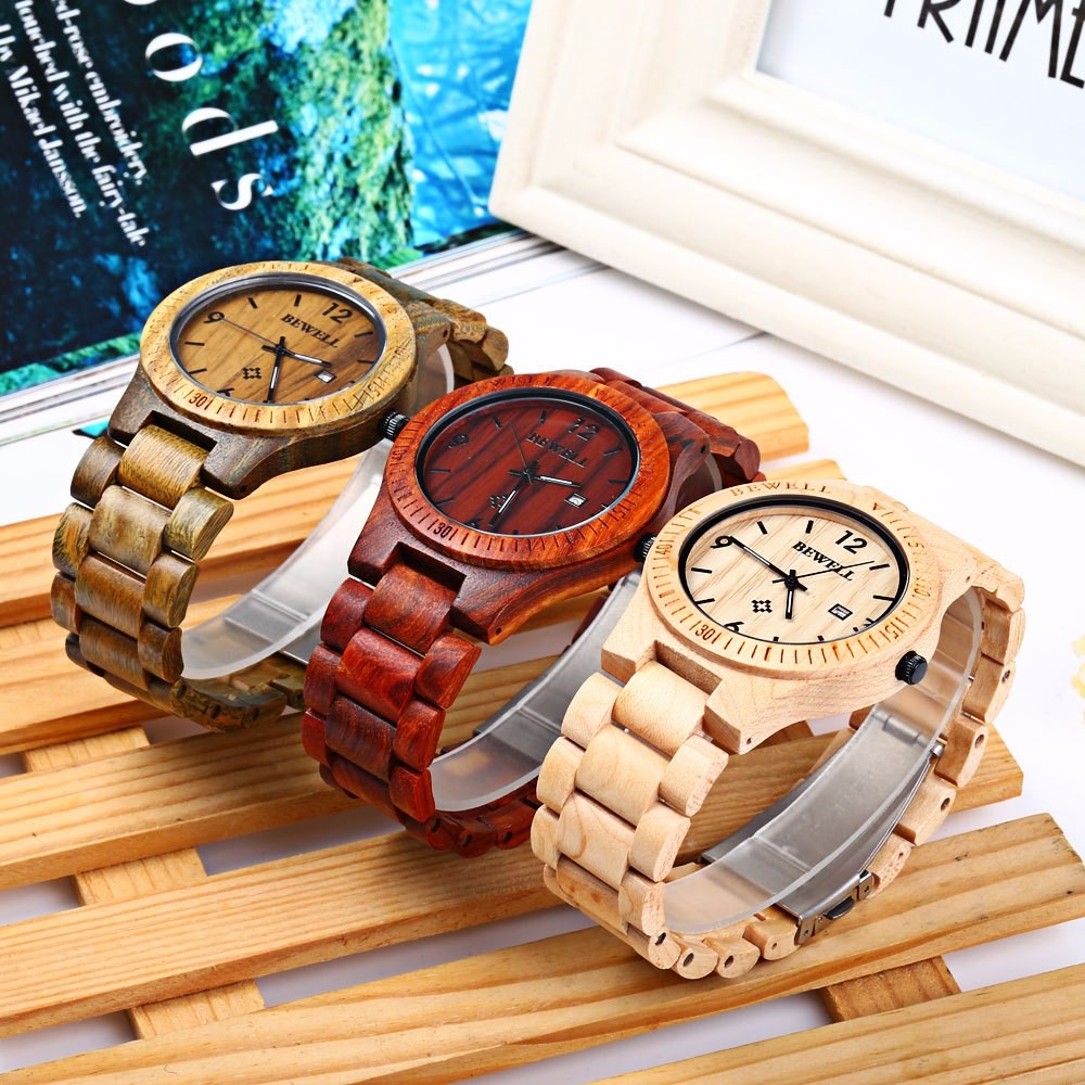 Reloj vintage de madera Bewell